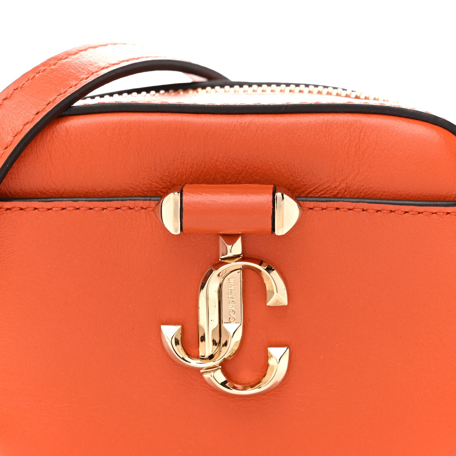 Jimmy Choo Calfskin Micro Hale Crossbody Amber Orange 1856289