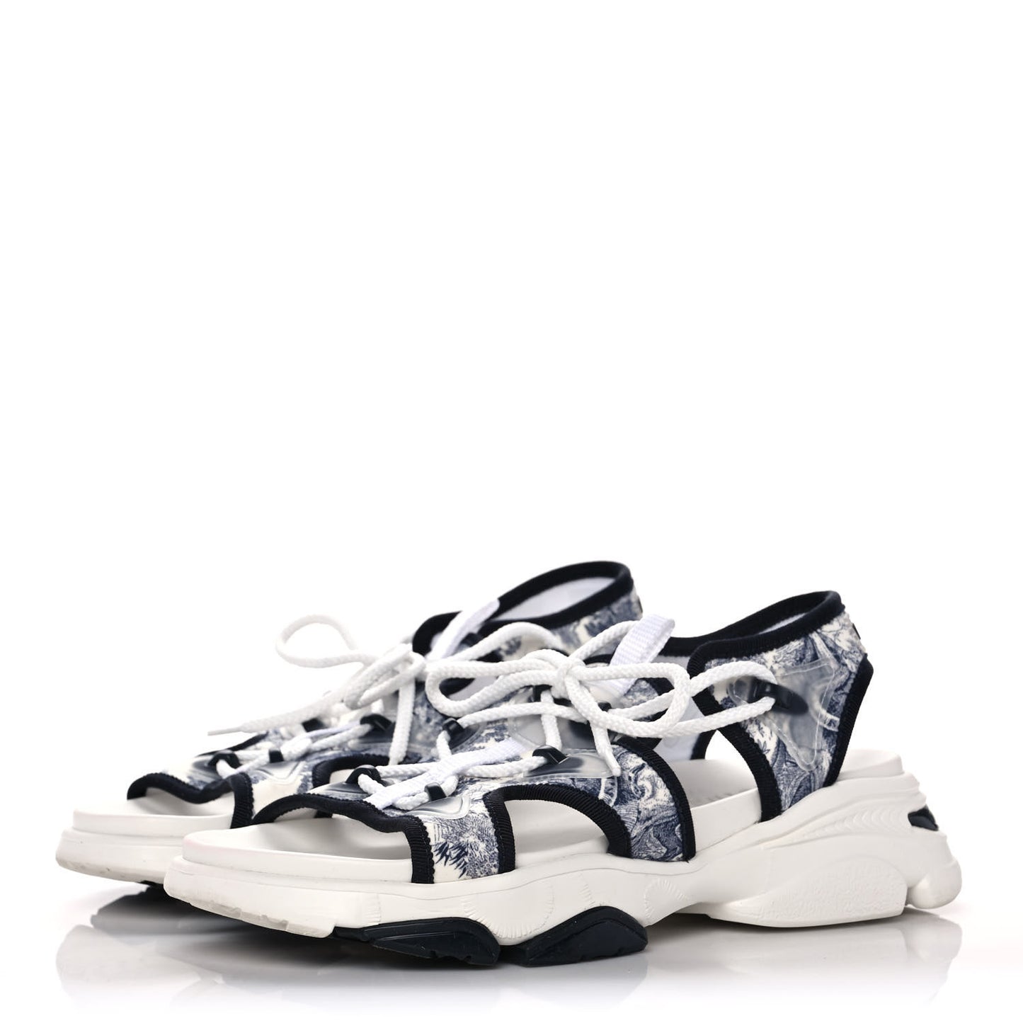 Technical Fabric Toile de Jouy D-Connect Sandals 38 Blue