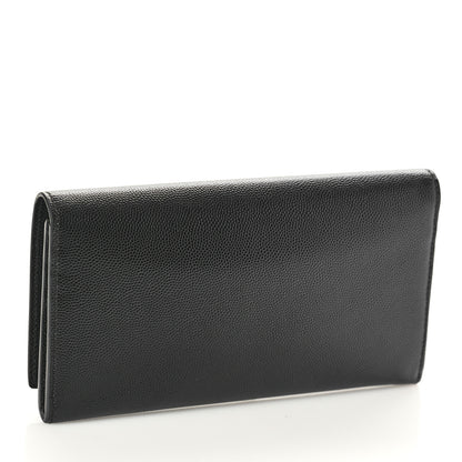 Saint Laurent Grain De Poudre Studded Classic Marquage Flap Wallet Black 3 of 8