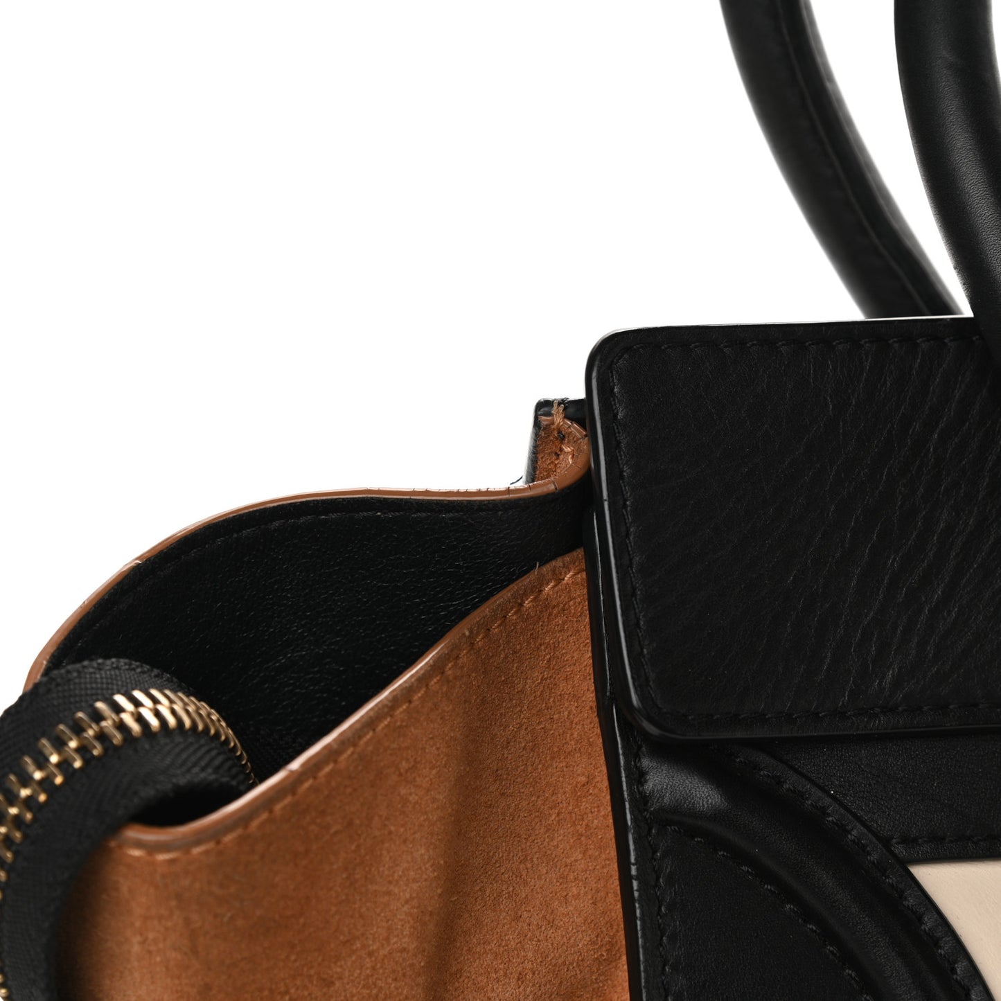 Smooth Calfskin Suede Micro Tri-Color Luggage White