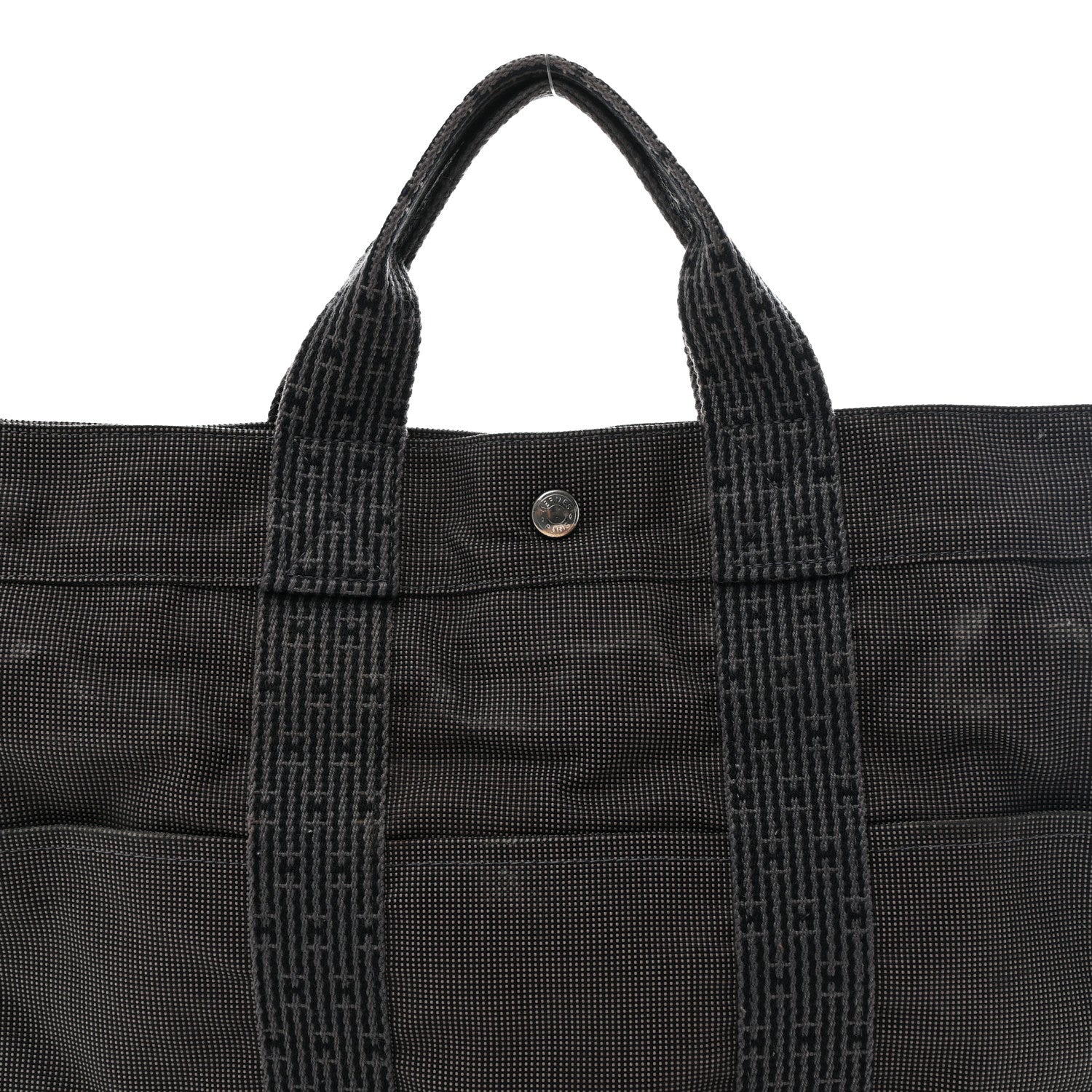 Hermes Canvas Herline MM Tote Grey 7 of 10