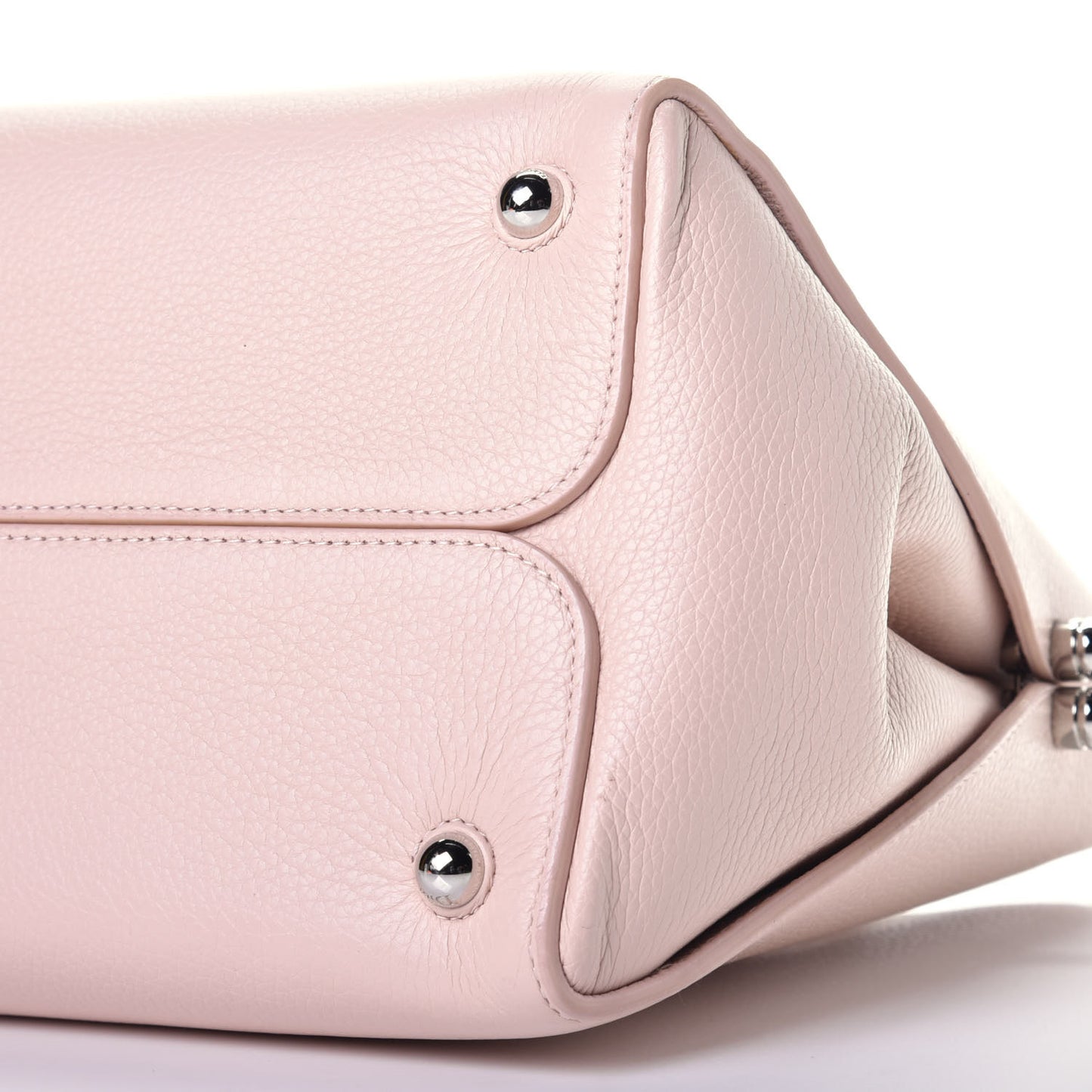 Grained Calfskin Medium Bar Tote Rose Poudre