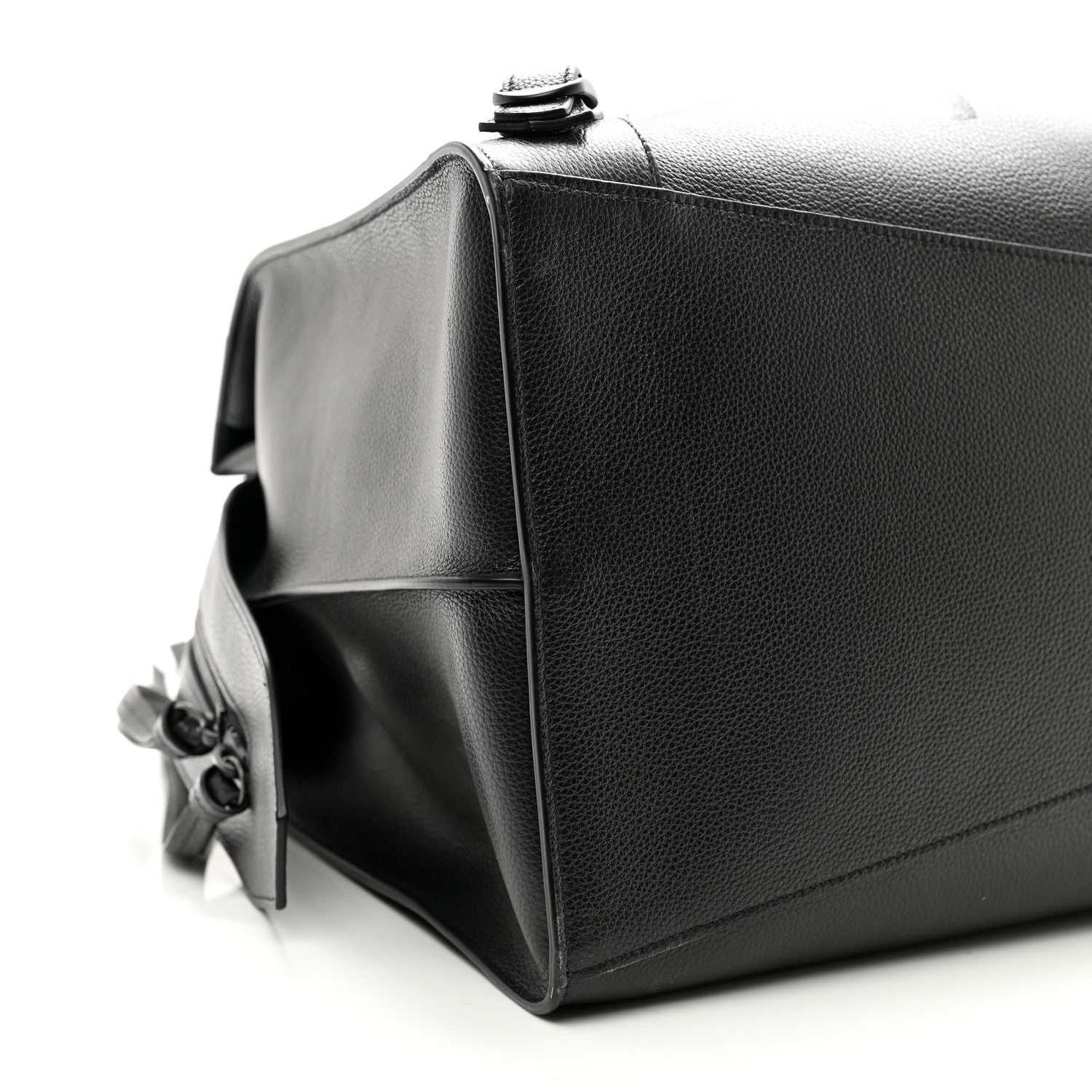 Balenciaga Grained Calfskin Neo Classic Black Hardware Large Top Handle Bag Black 8 of 9