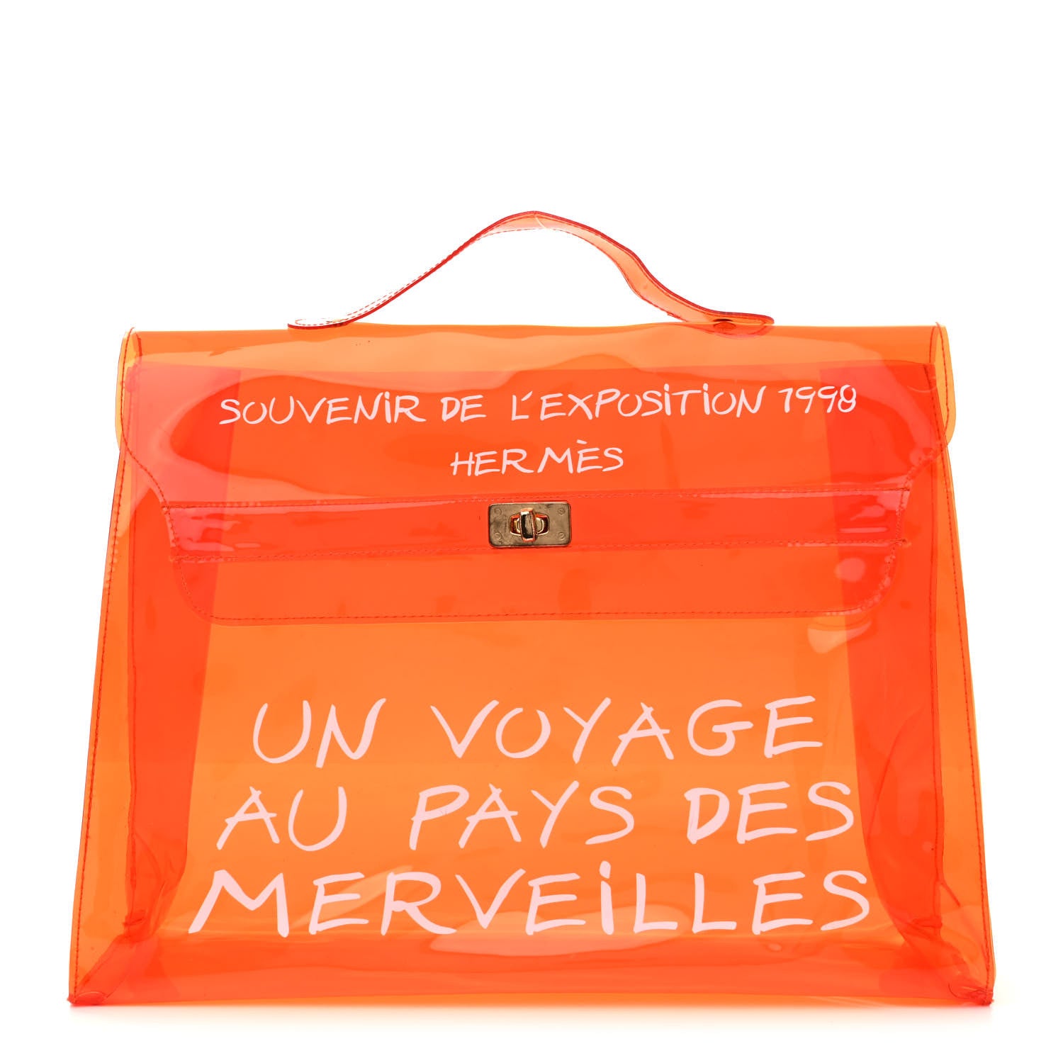 Hermes Vinyl Souvenir De L'Exposition Kelly Orange 1 of 12