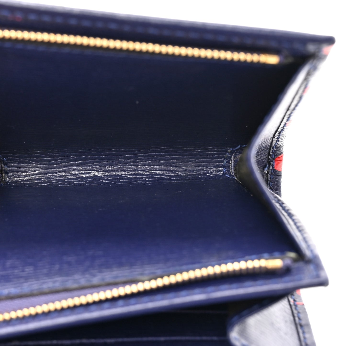 Shangai Calfskin Polka Dot Horsebit 1955 Flap Card Case Wallet Blue Orange Sailor Blue