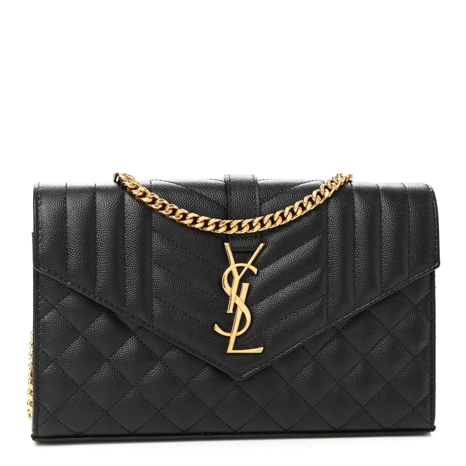 Saint Laurent Grain De Poudre Textured Mixed Matelasse Triquilt Small Monogram Satchel Black 1 of 11