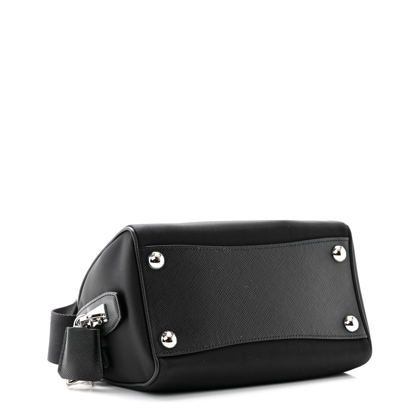Nylon Saffiano Re-Edition 2005 Top Handle Crossbody Bag Black