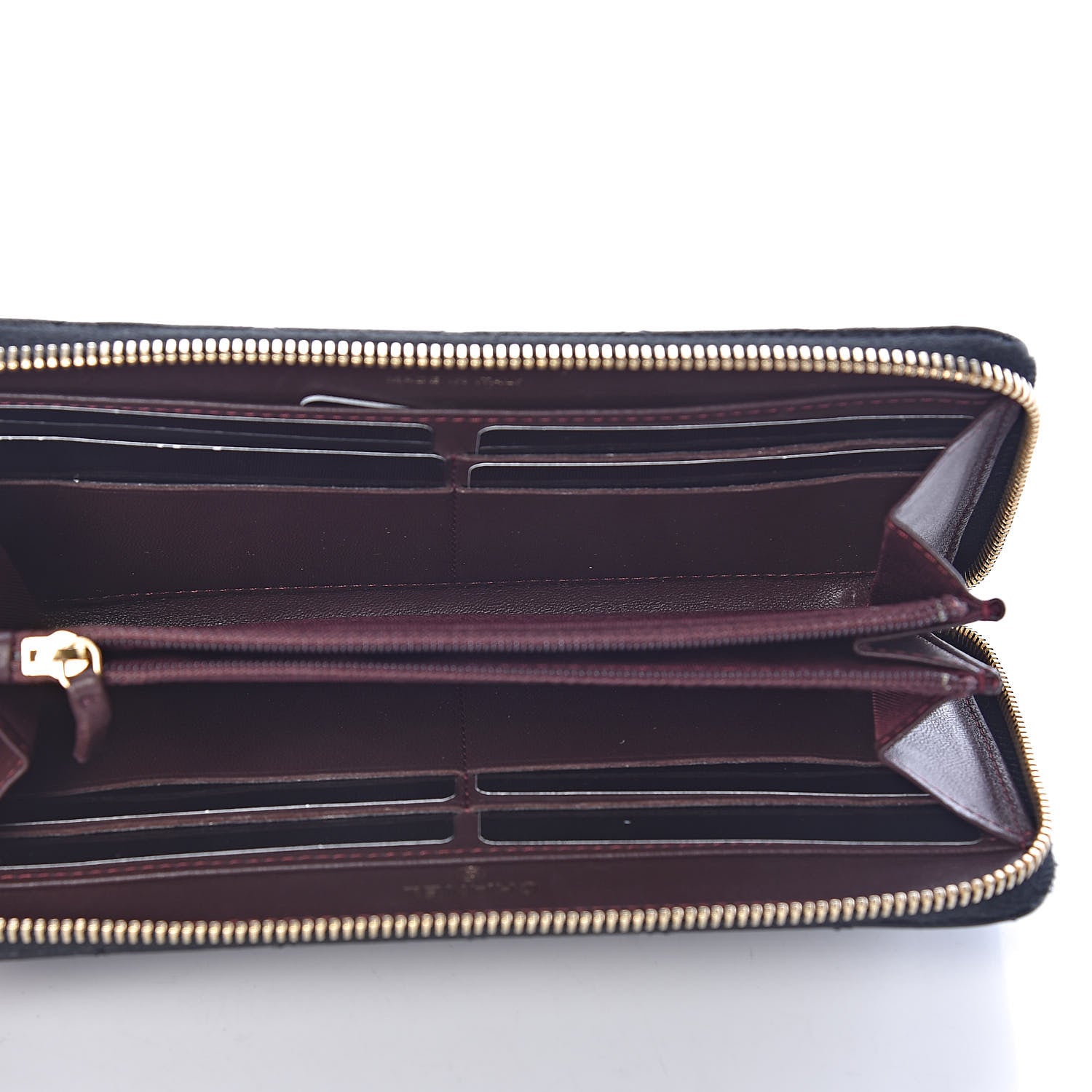 Chanel Lambskin Quilted Large Gusset Zip Around Wallet Black 5 of 8