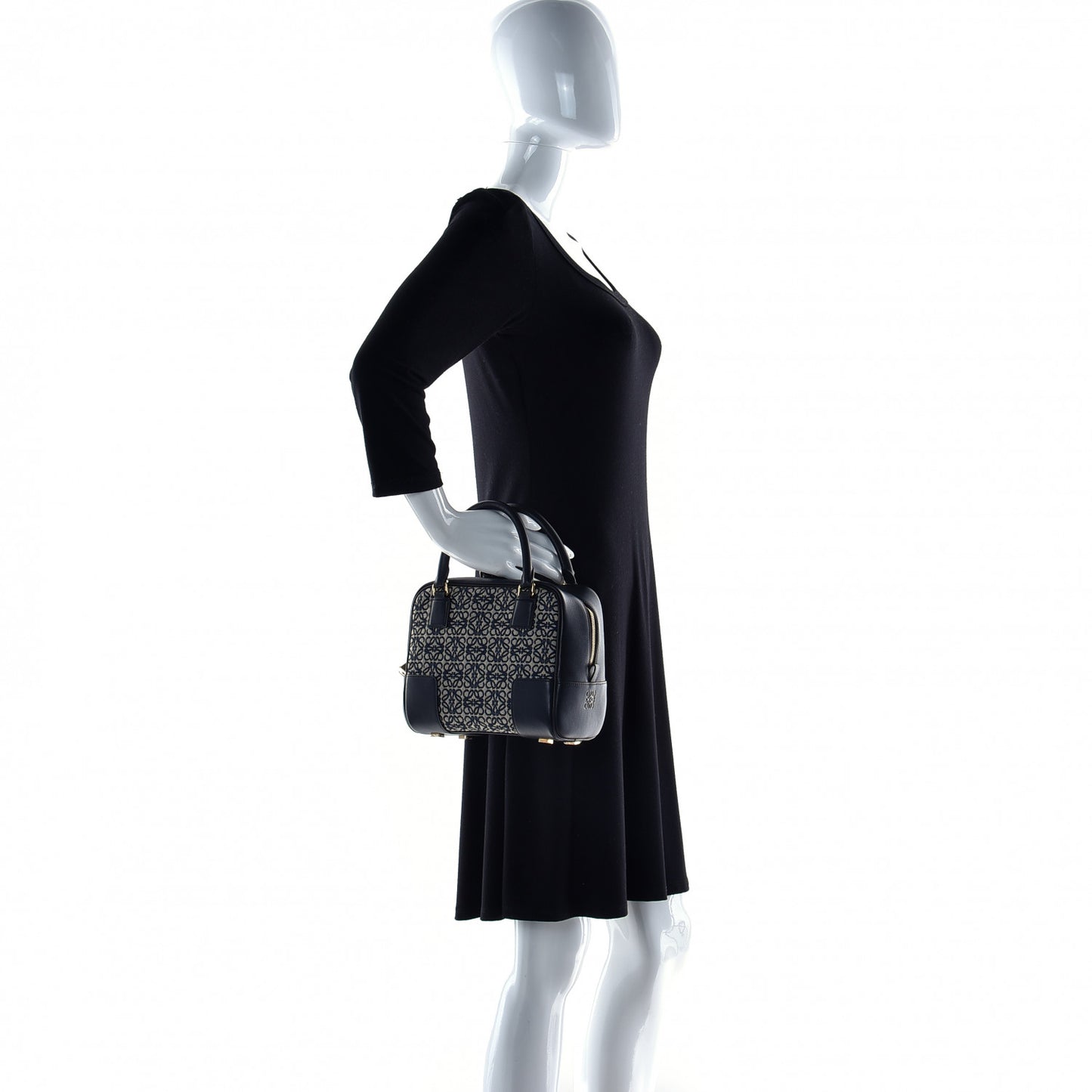 Jacquard Anagram Calfskin Amazona 19 Black Navy