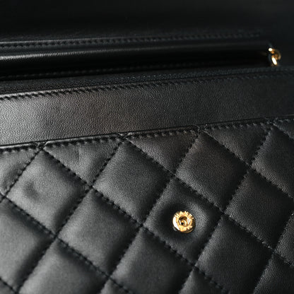 Chanel Lambskin Quilted Wallet On Chain WOC Black 14 of 14
