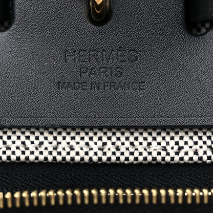 Hermes H Plume Canvas Vache Hunter Circuit 24 Herbag Zip Retourne 31 Black Ecru 6 of 12