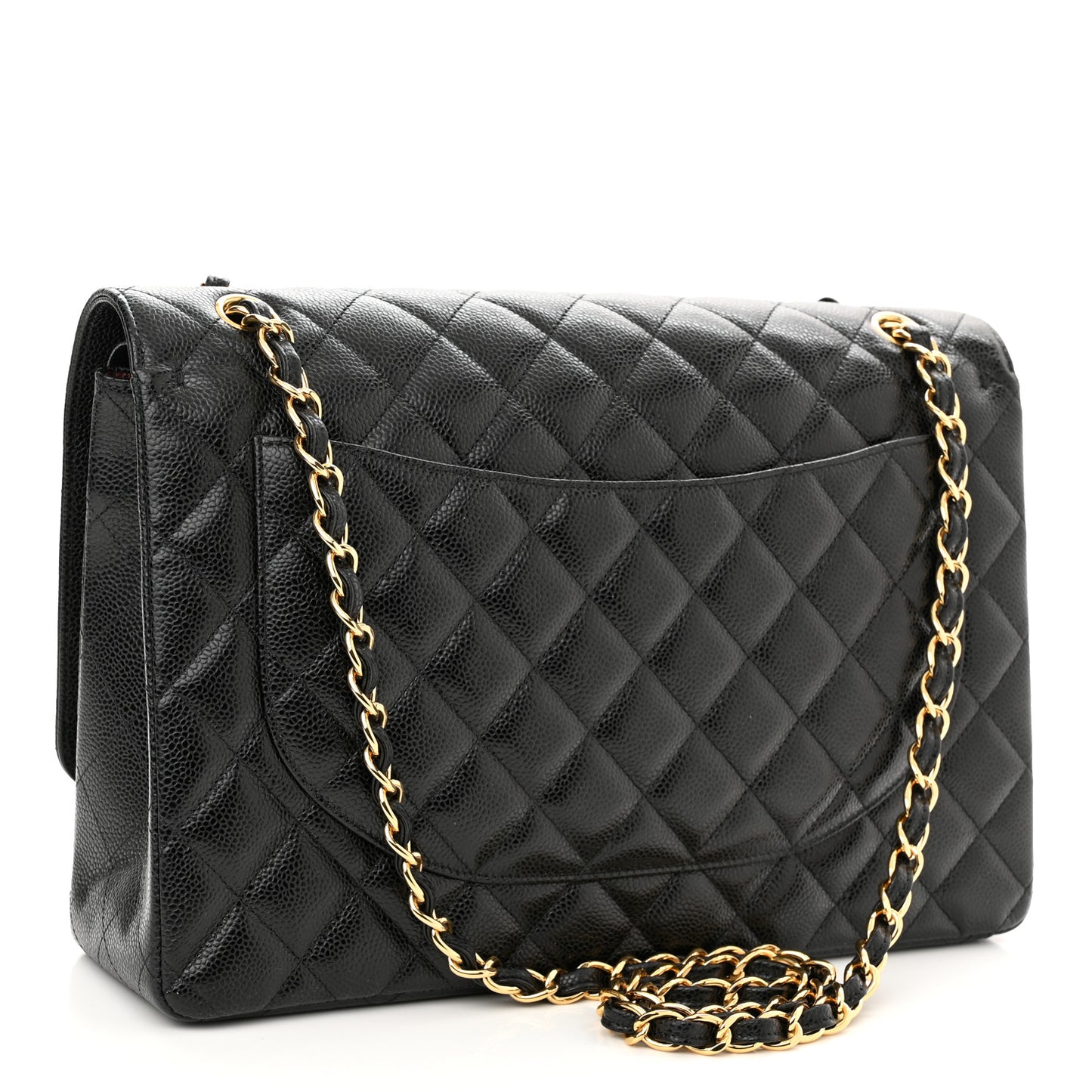 Caviar Quilted Maxi Double Flap Black