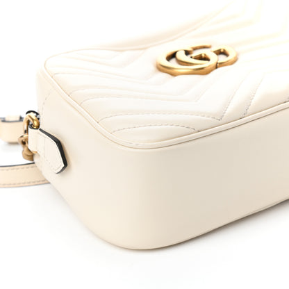 Gucci Calfskin Matelasse Small GG Marmont Chain Shoulder Bag White 8 of 9