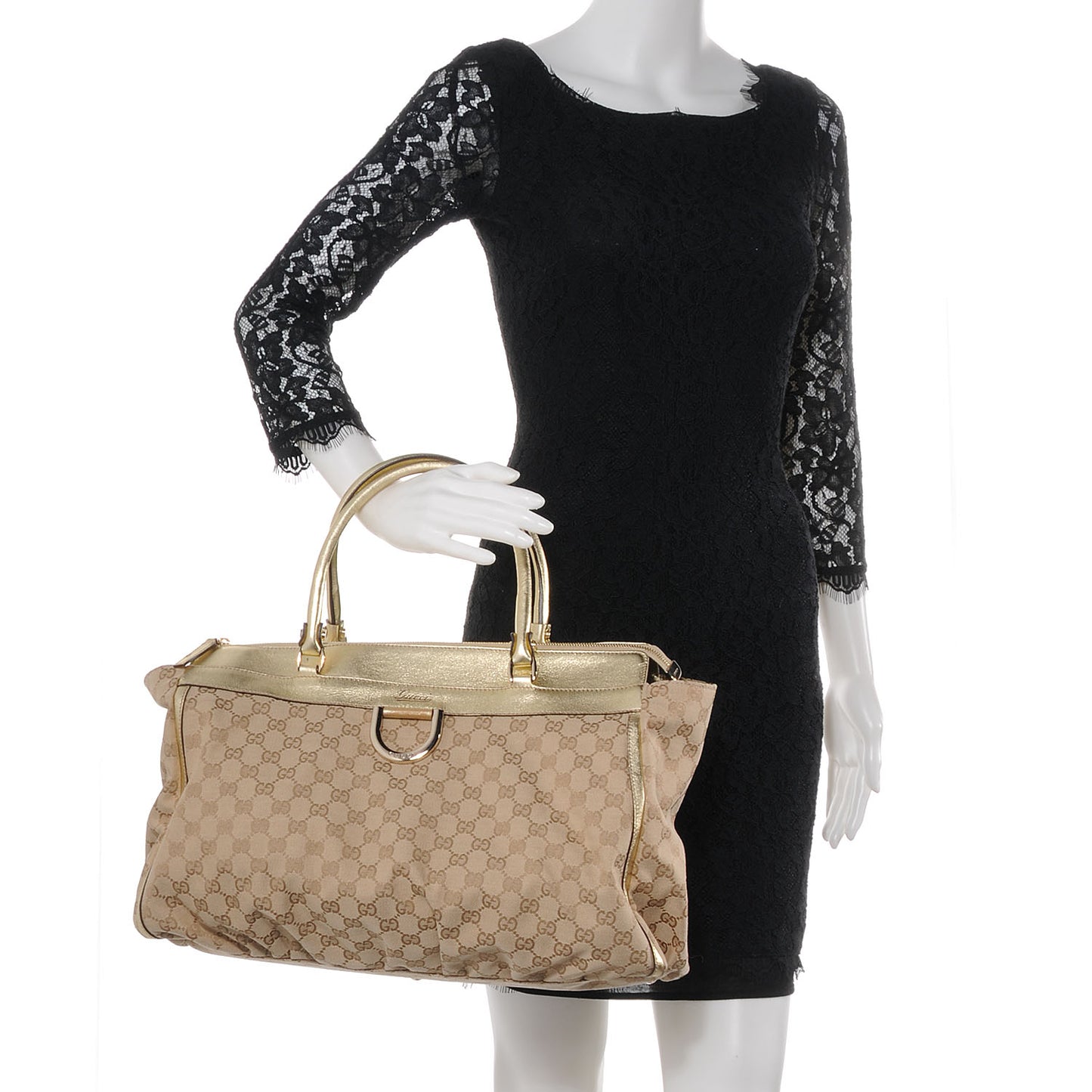 Monogram D Gold Large Tote Metallic Gold