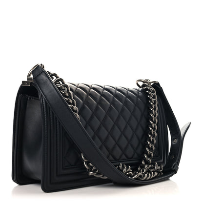Chanel Lambskin Quilted Medium Boy Flap Black 3 of 10
