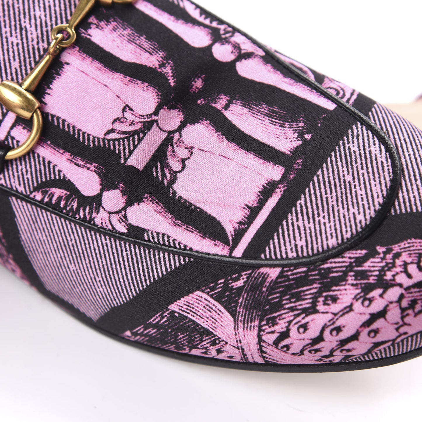 Silk Satin Saint Romain Womens Princetown Slippers 35.5 Pink Black