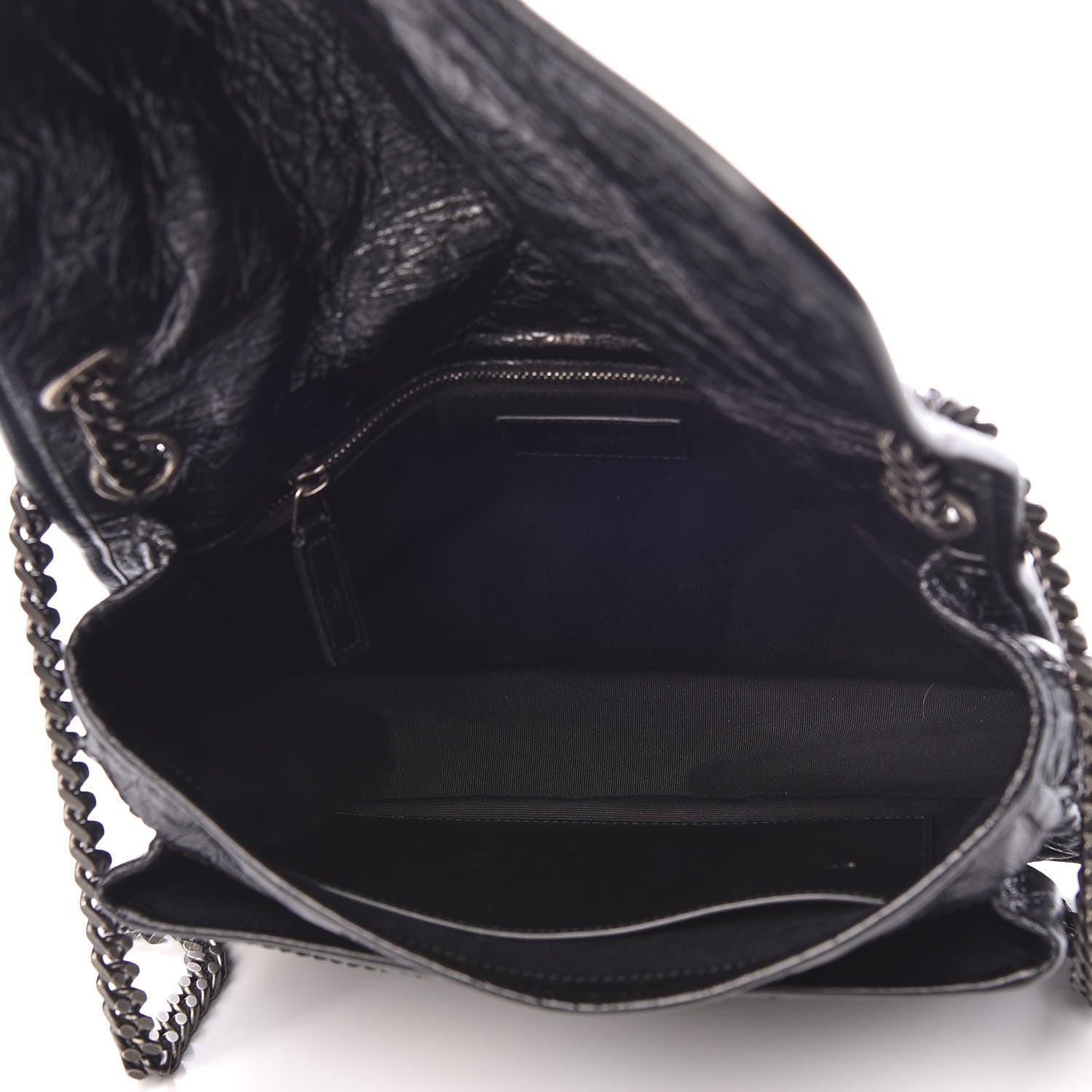 Saint Laurent Crinkled Calfskin Matelasse Medium Niki Chain Satchel Black 5 of 9