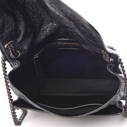 Saint Laurent Crinkled Calfskin Matelasse Medium Niki Chain Satchel Black 5 of 9