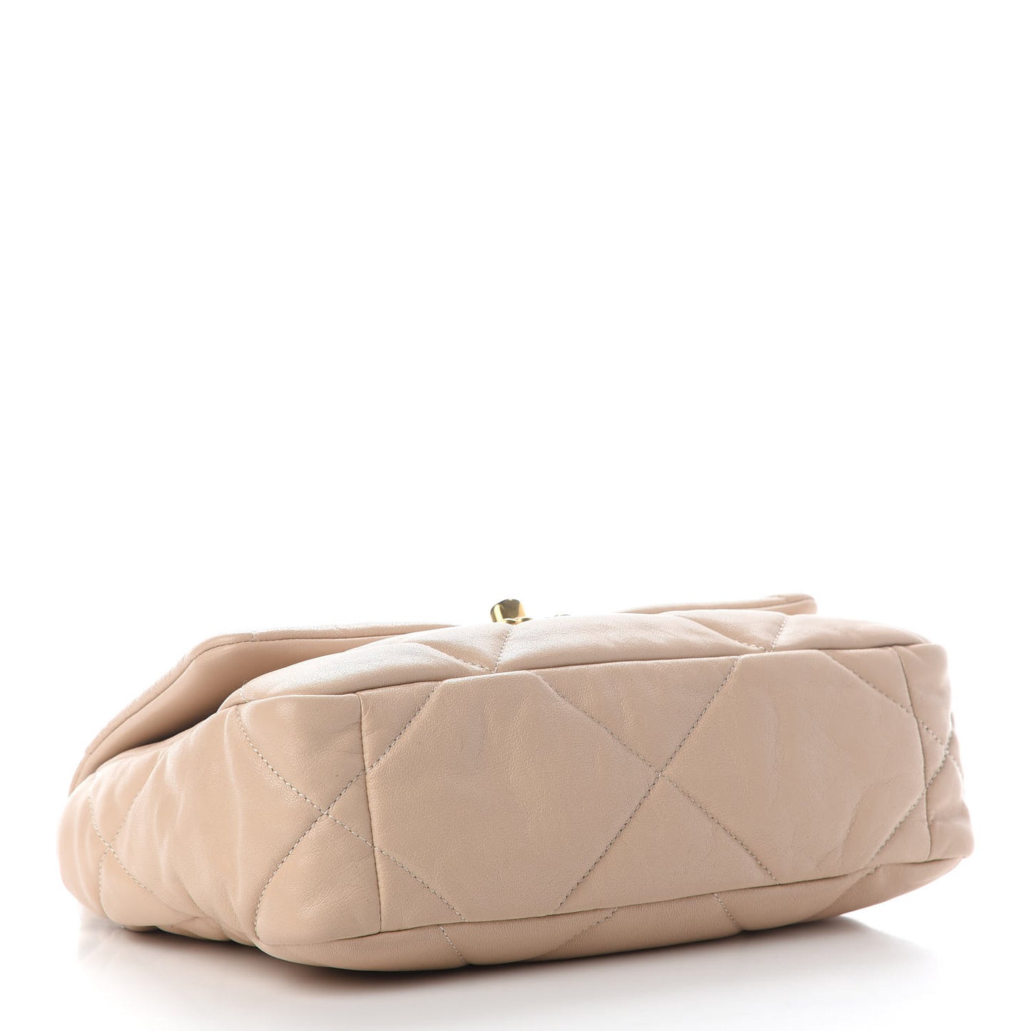Lambskin Quilted Medium Chanel 19 Flap Beige