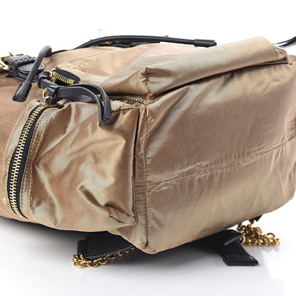 Burberry Metallic Satin Nylon Medium Rucksack Backpack Gold 9 of 10