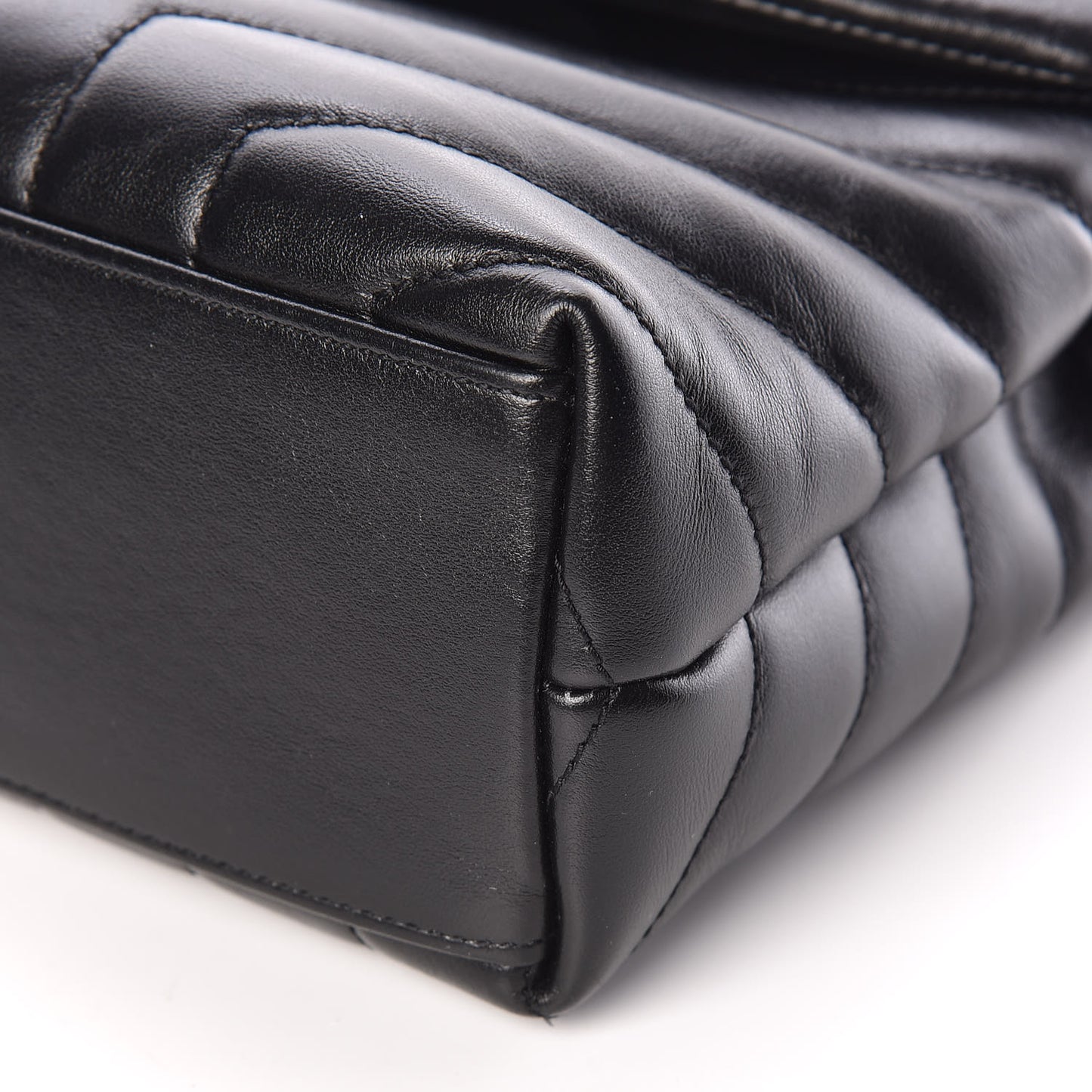 Calfskin Y Quilted Monogram Small Loulou Chain Satchel Black