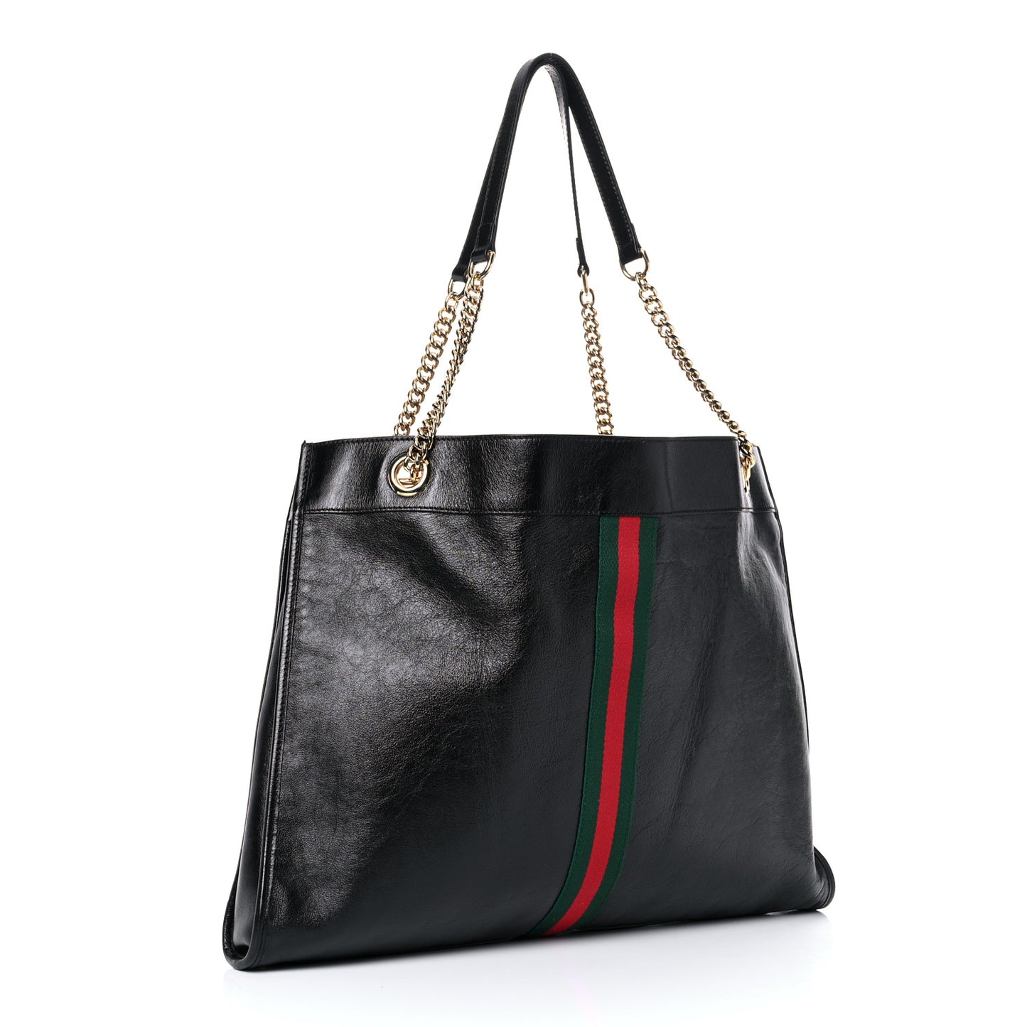 Calfskin Large Rajah Chain Tote Black