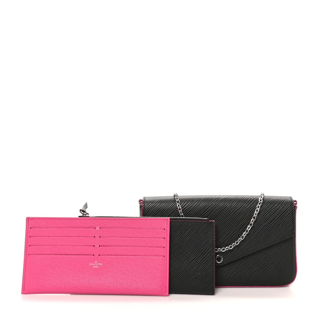 Louis Vuitton Epi Pochette Felicie Black Hot Pink 3 of 11