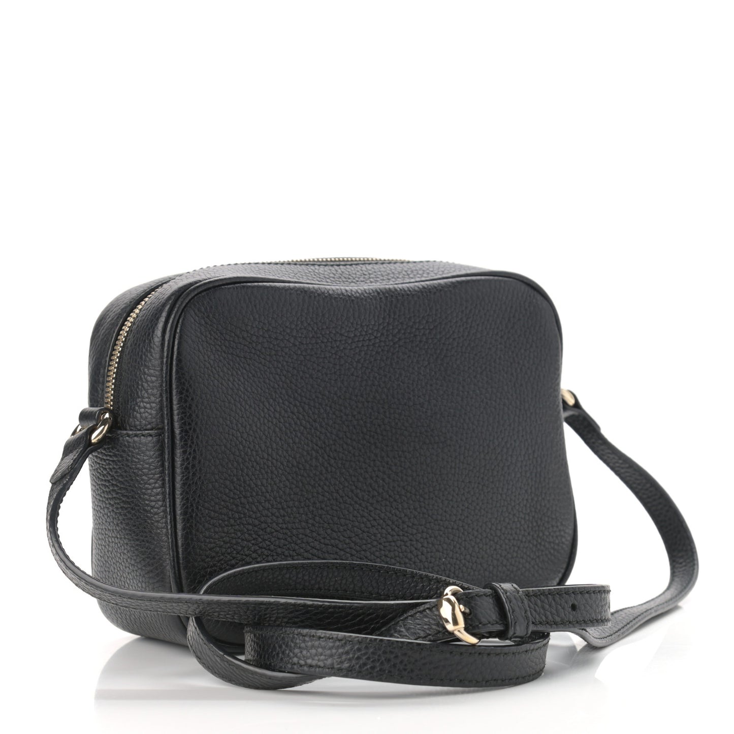 Pebbled Calfskin Small Soho Disco Bag Black