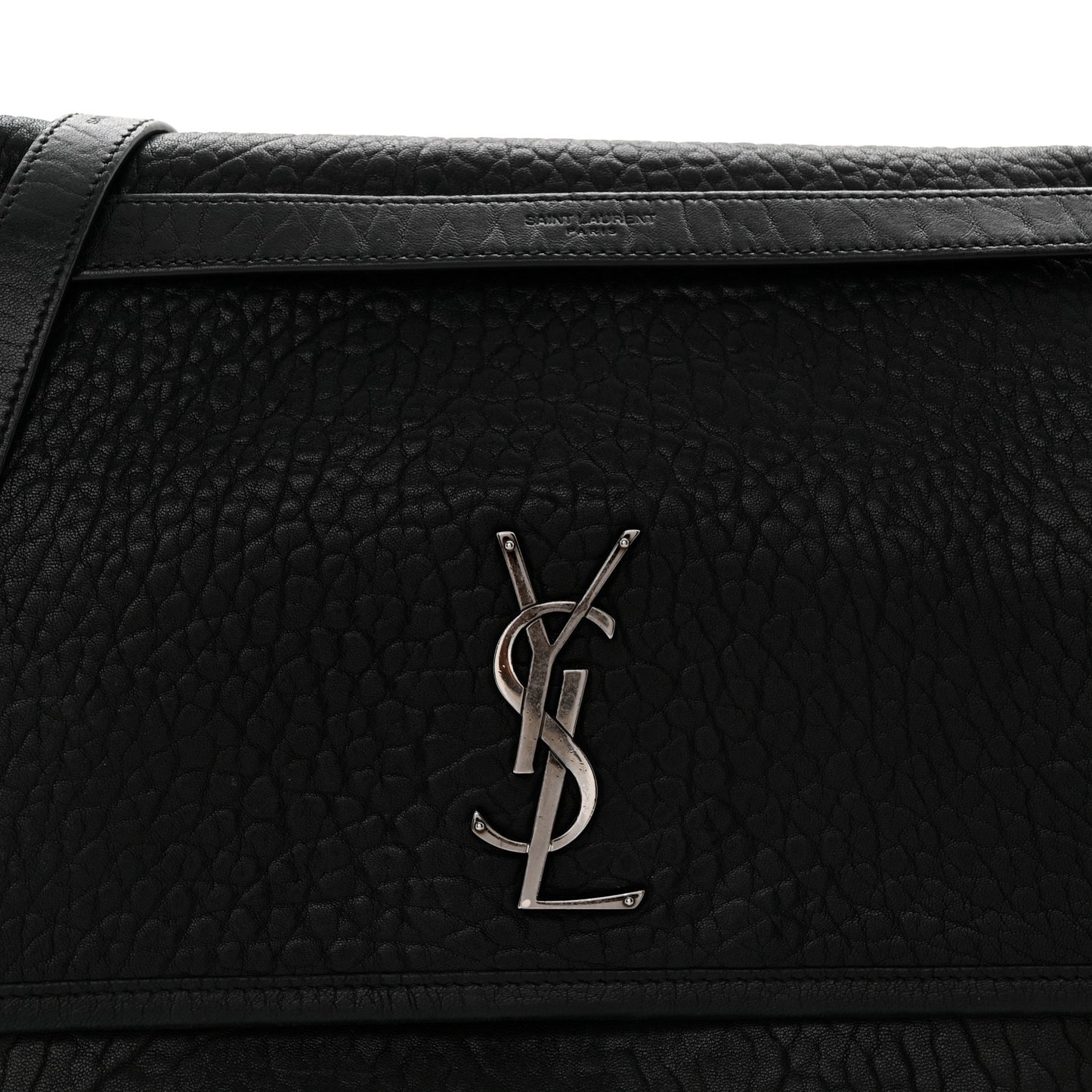 Grained Lambskin Monogram Large Niki Chain Satchel Black