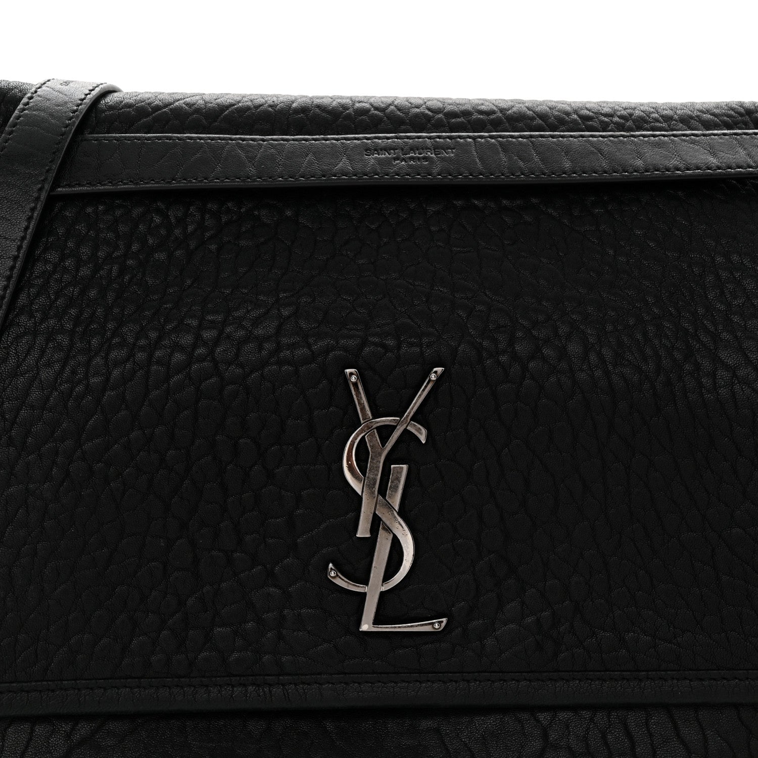 Saint Laurent Grained Lambskin Monogram Large Niki Chain Satchel Black 9 of 13