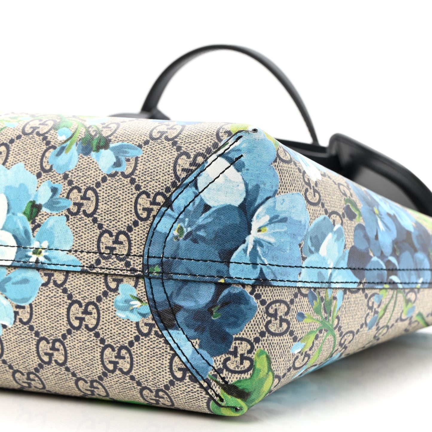 GG Supreme Monogram Blooms Small Reversible Tote Beige Blue Navy