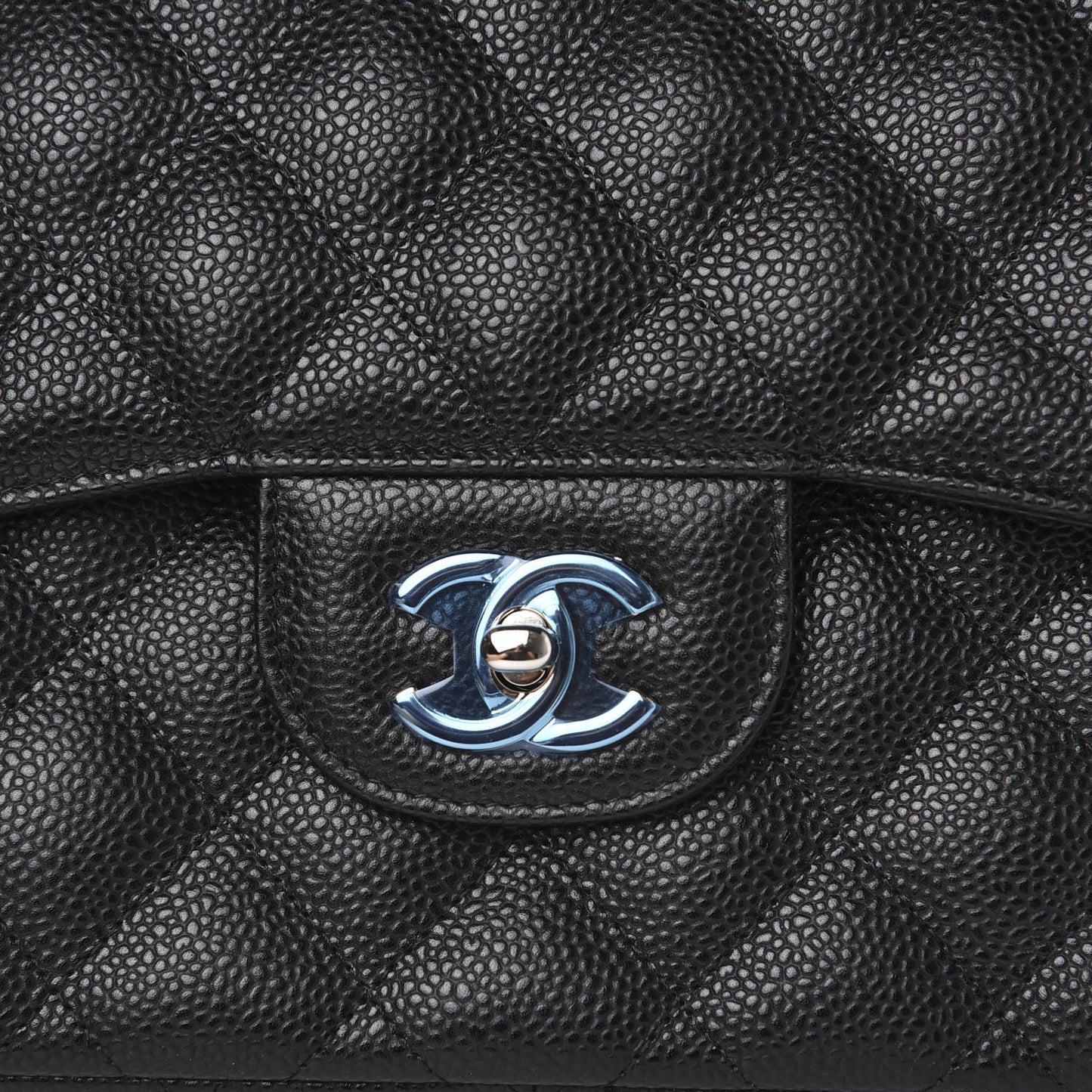 Caviar Quilted Jumbo Double Flap Black