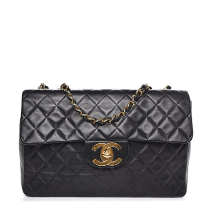 Chanel Lambskin Quilted XL Jumbo Single Flap Black 1 of 8