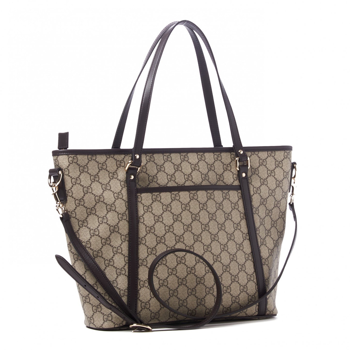 GG Supreme Monogram Medium Joy Tote Dark Brown