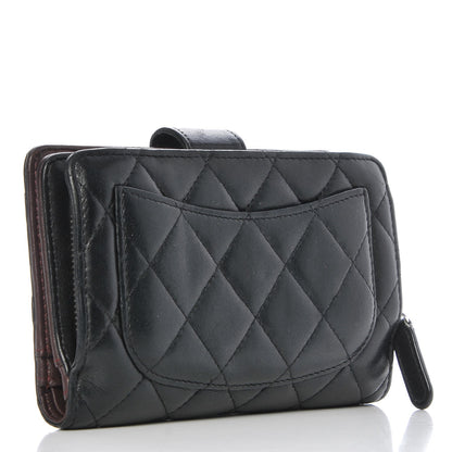 Chanel Lambskin Quilted Zipped Pocket Wallet Black 3 of 11