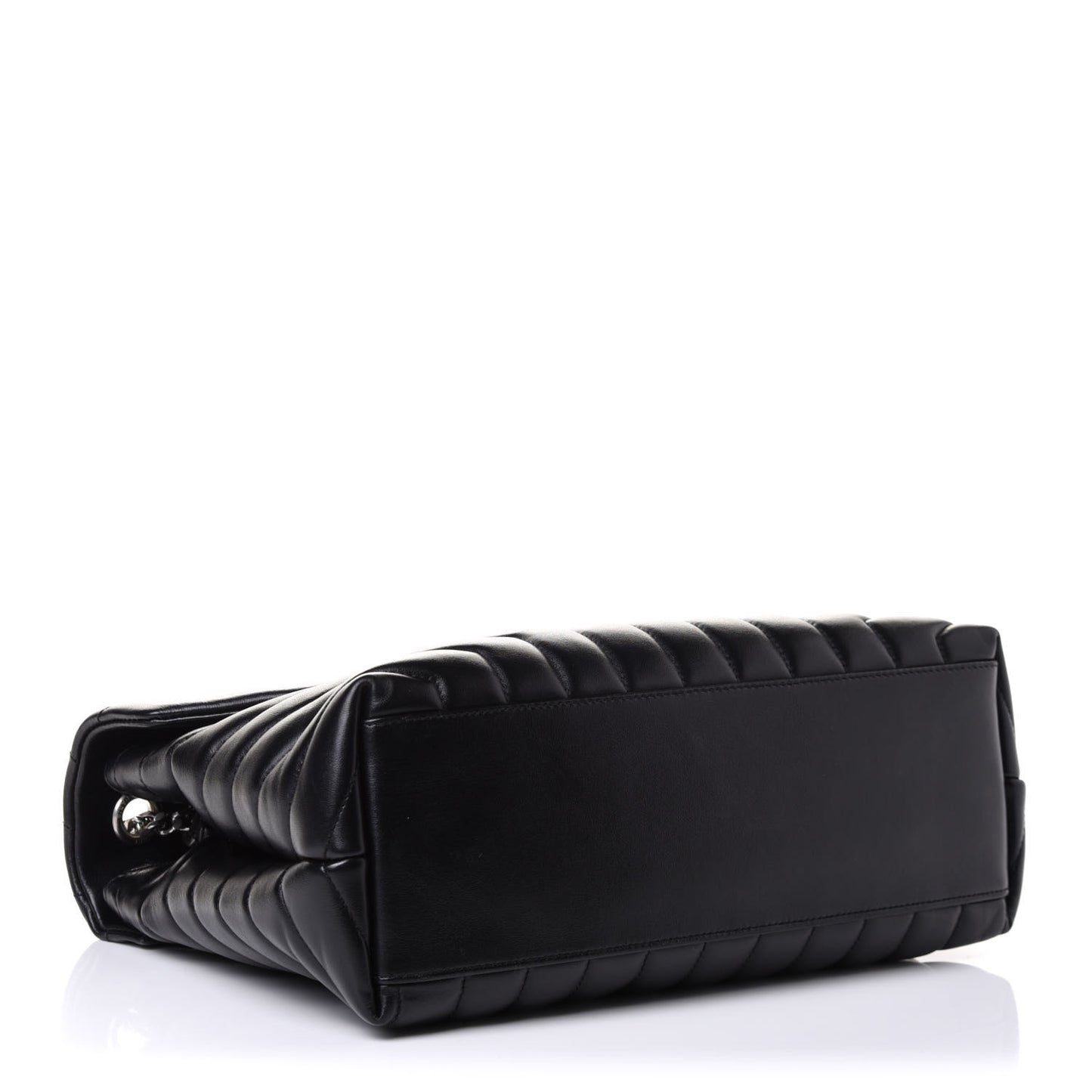 Calfskin Y Quilted Monogram Medium Loulou Chain Satchel Black
