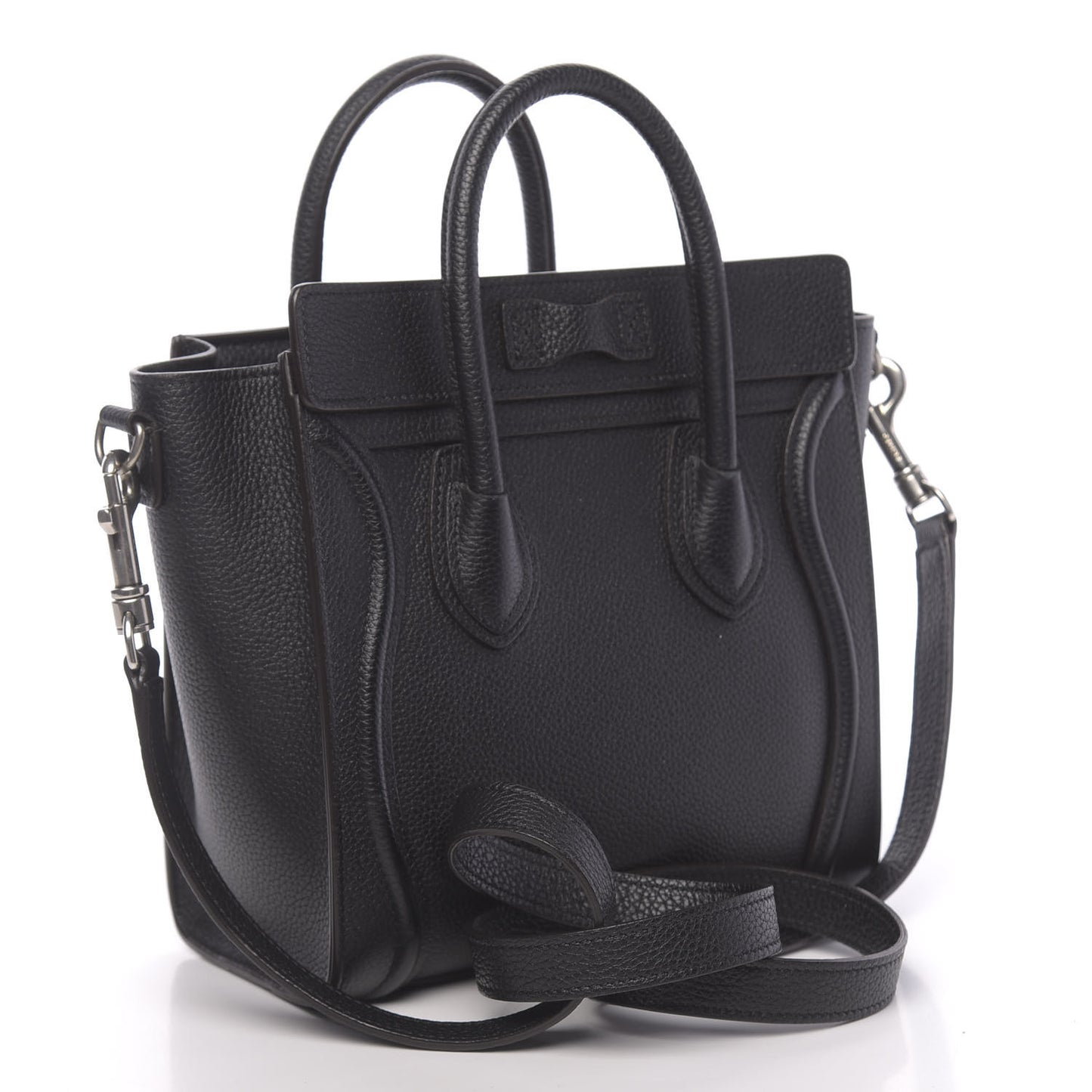Drummed Calfskin Nano Luggage Black