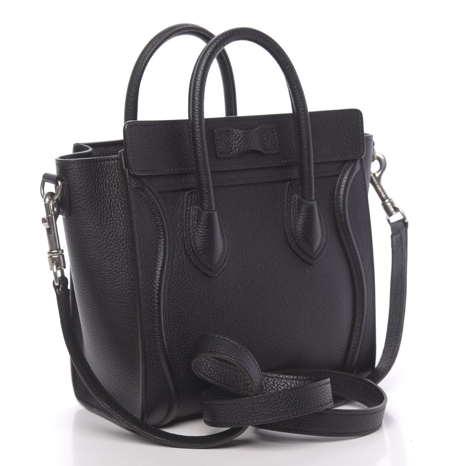 Celine Drummed Calfskin Nano Luggage Black 3 of 10