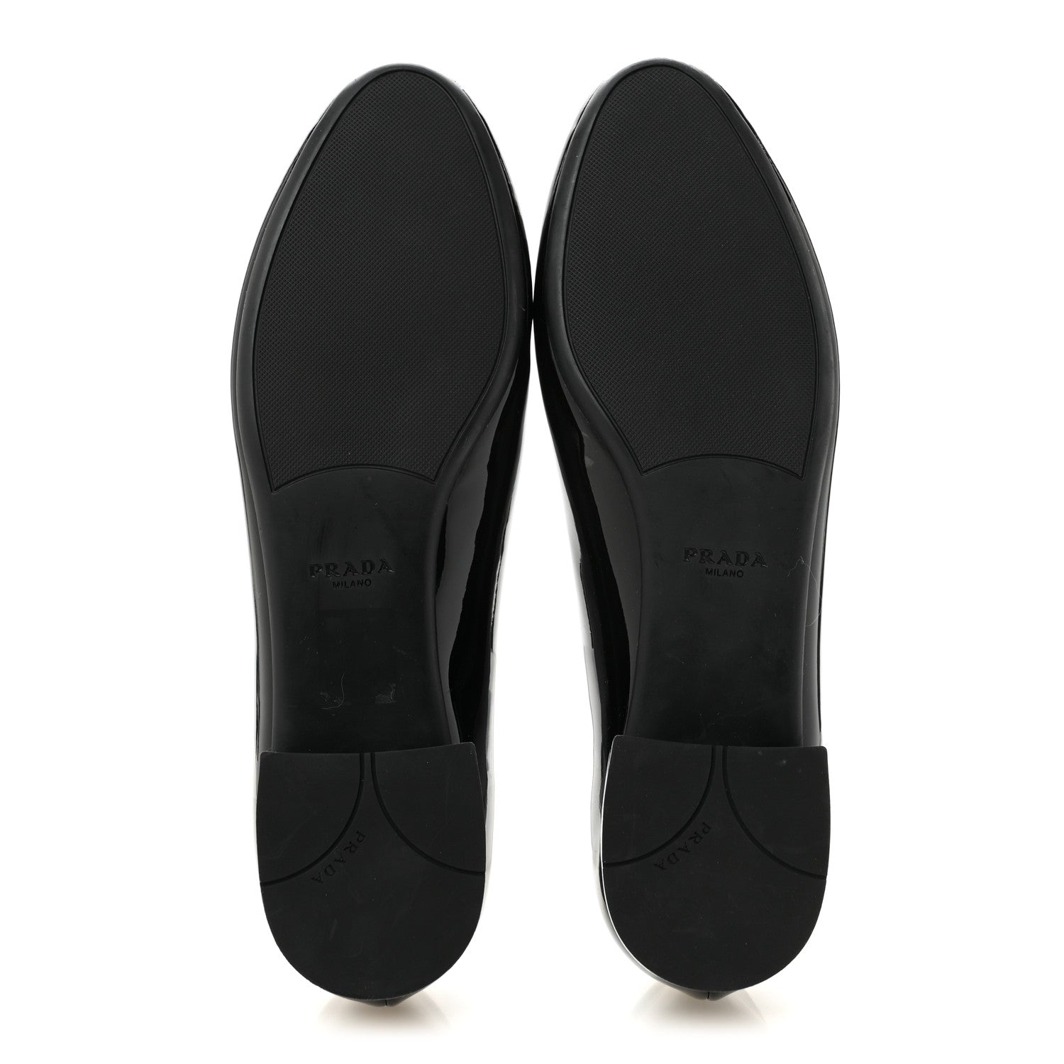 Prada Patent Triangle Ballerina Flats 37 Black 6 of 10