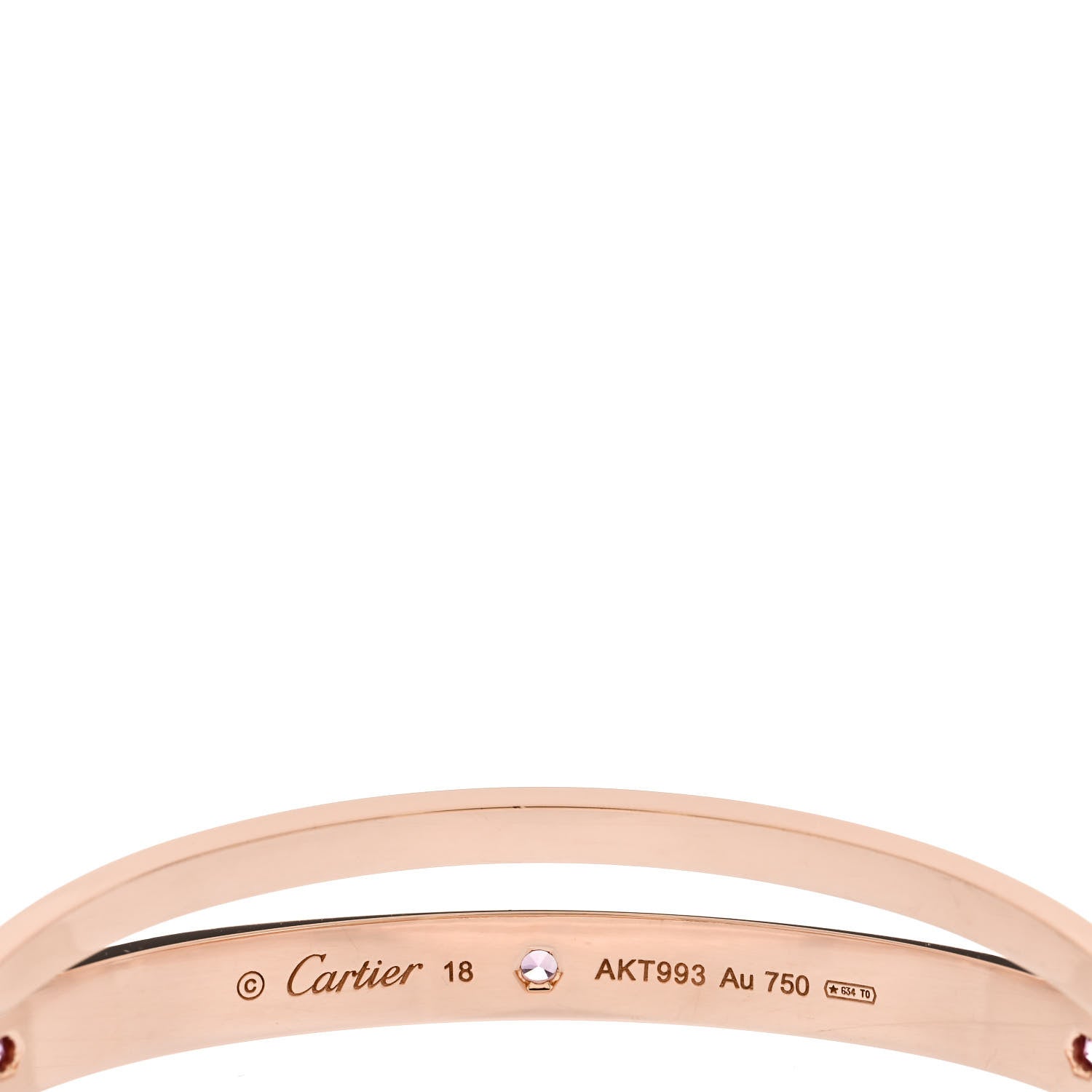 Cartier 18K Pink Gold Diamond Pink Sapphire Double LOVE Bracelet 18 3 of 4