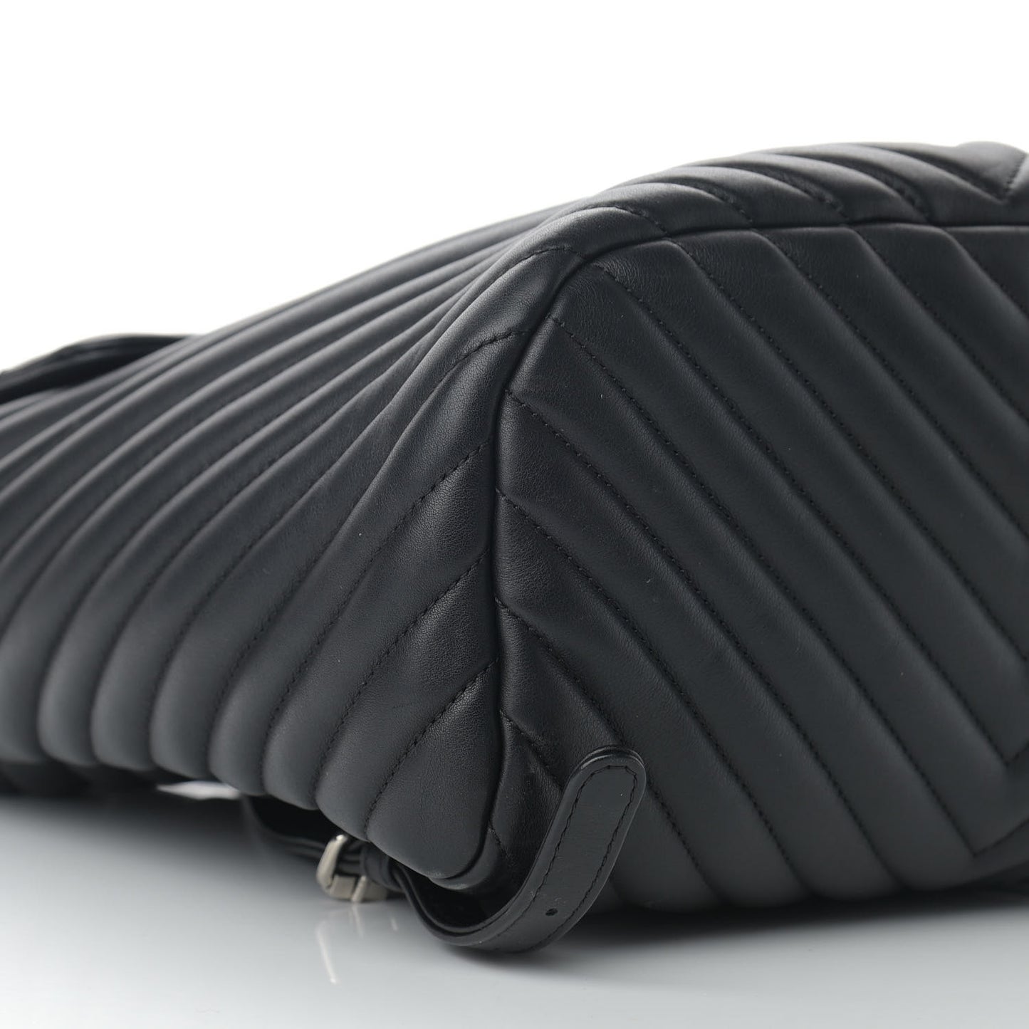 Calfskin Chevron Quilted Large Urban Spirit Backpack Black