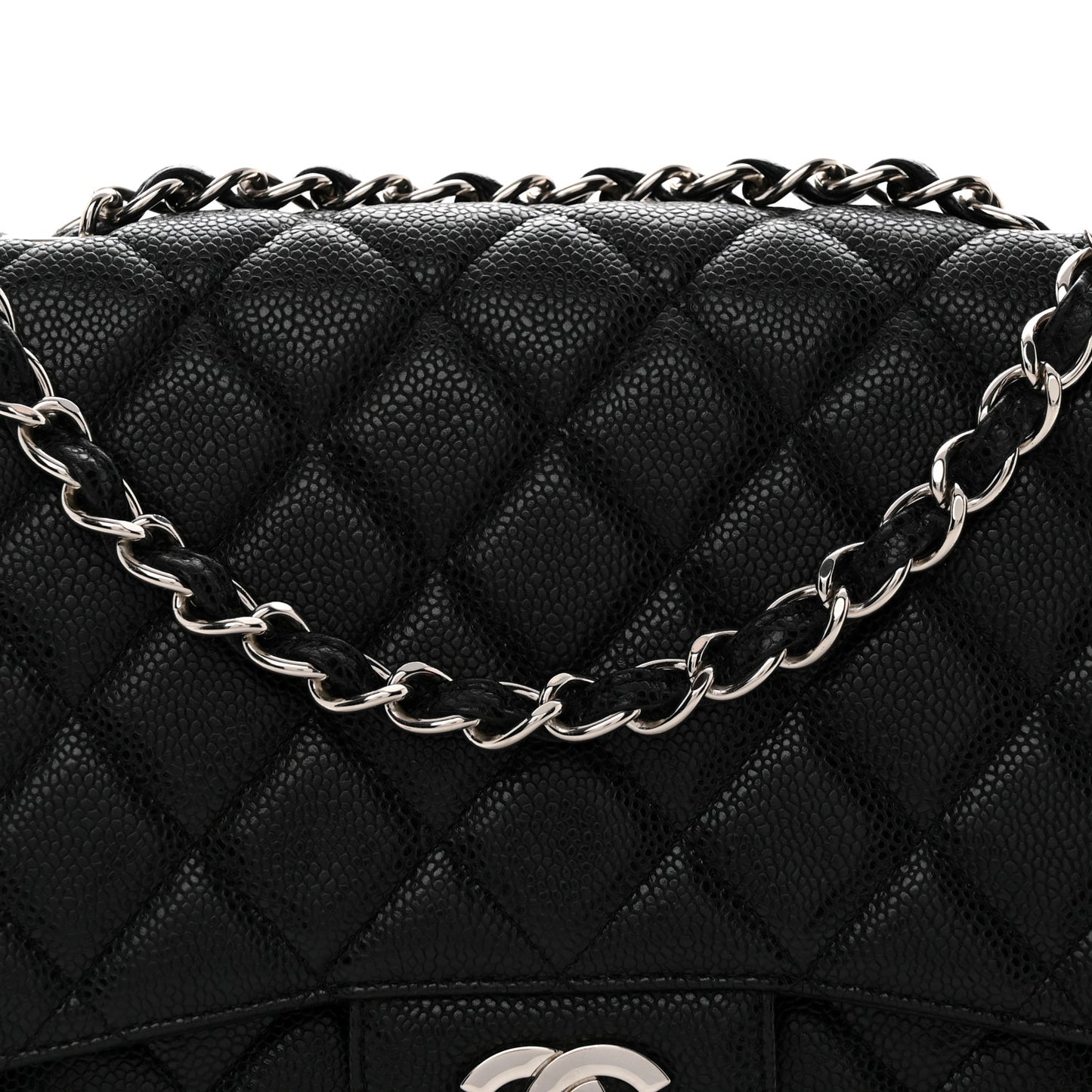 Caviar Quilted Jumbo Single Flap Black