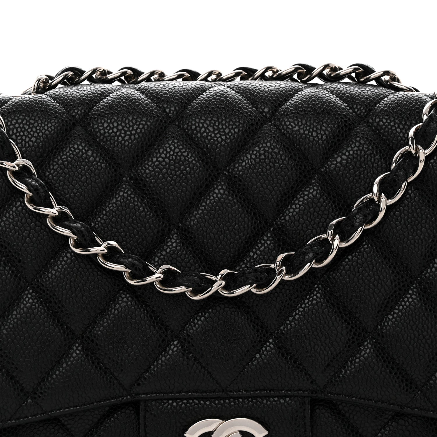 Chanel Caviar Quilted Jumbo Single Flap Black 8 of 12
