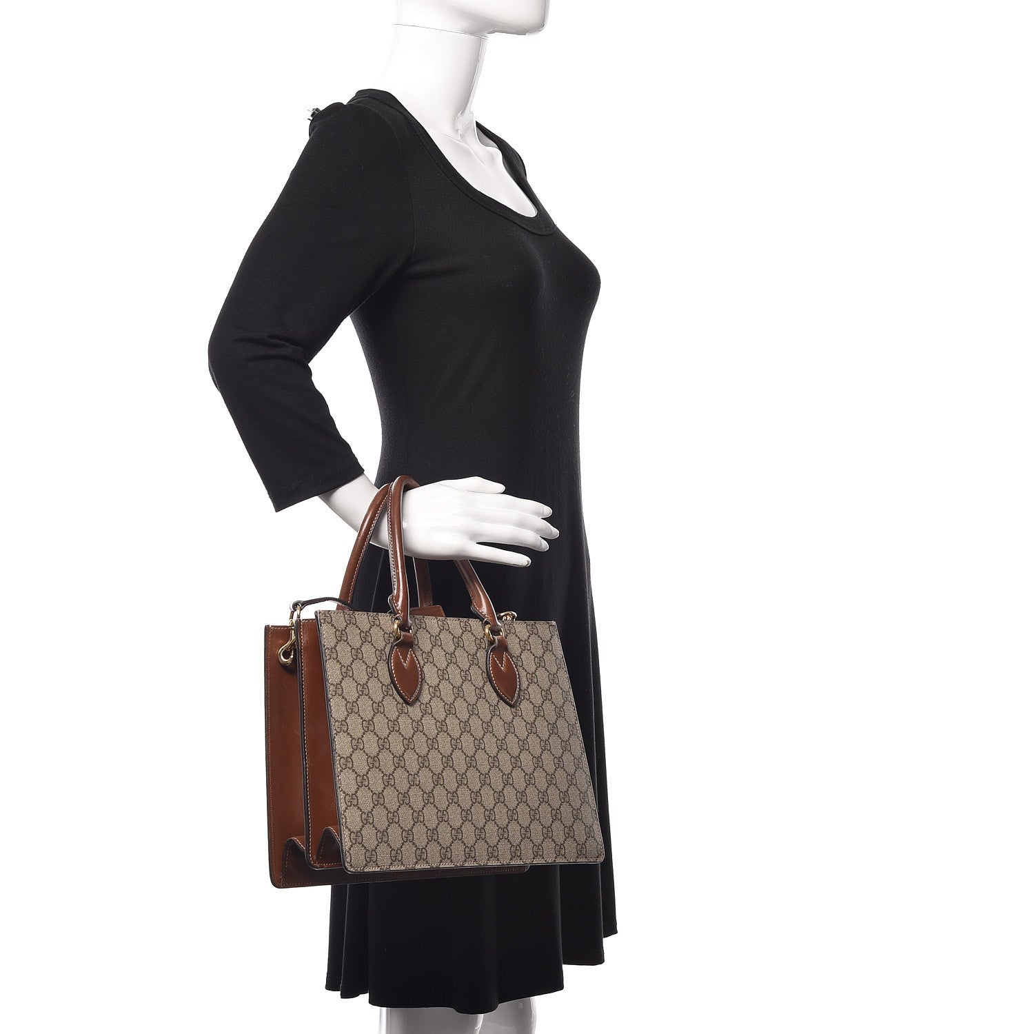 Gucci GG Supreme Monogram Small Top Handle Bag Beige Tuscany 2 of 18