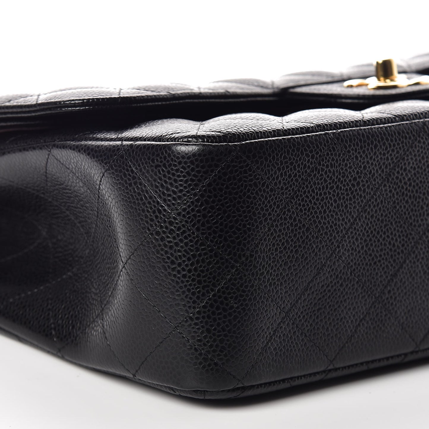 Caviar Quilted Jumbo Double Flap Black