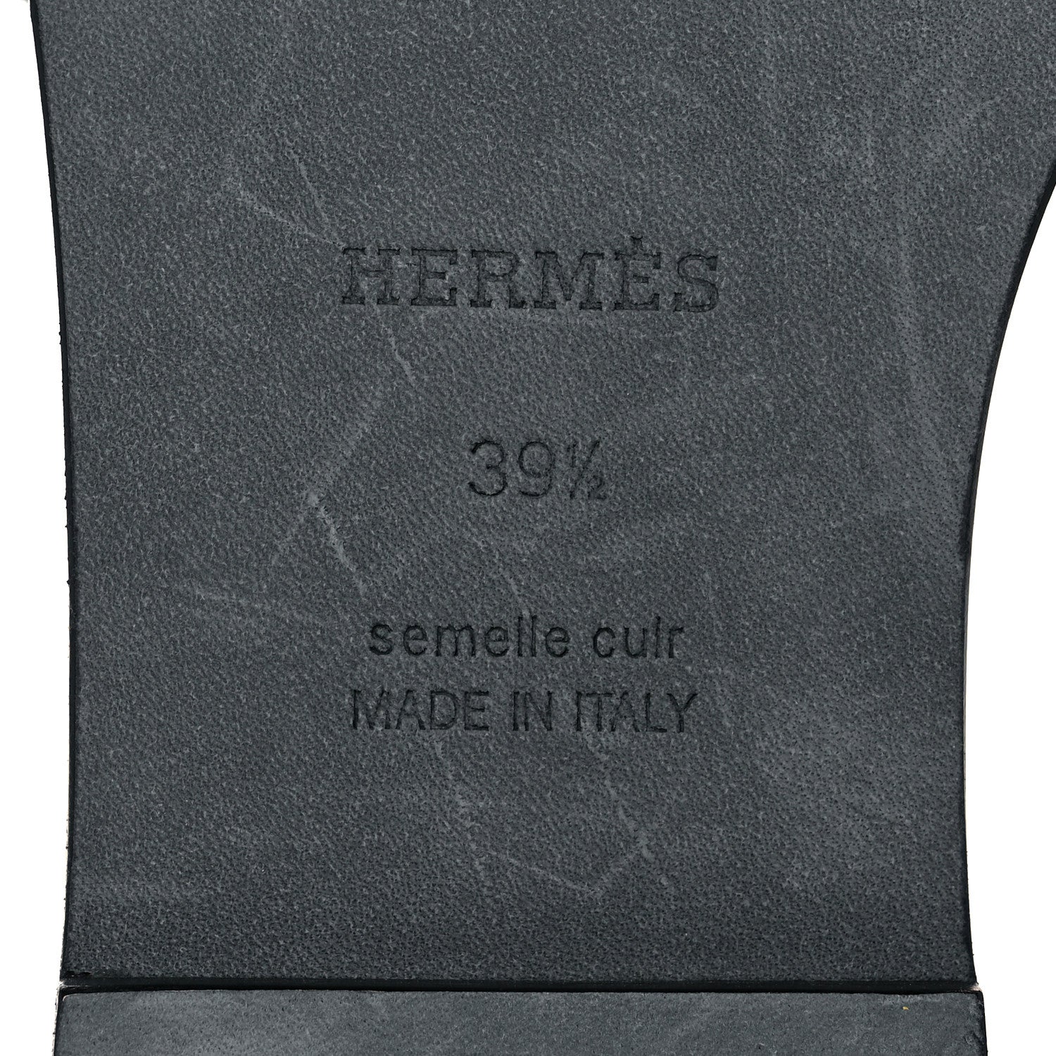 Hermes Box Calfskin Oran Sandals 39.5 Black 6 of 9