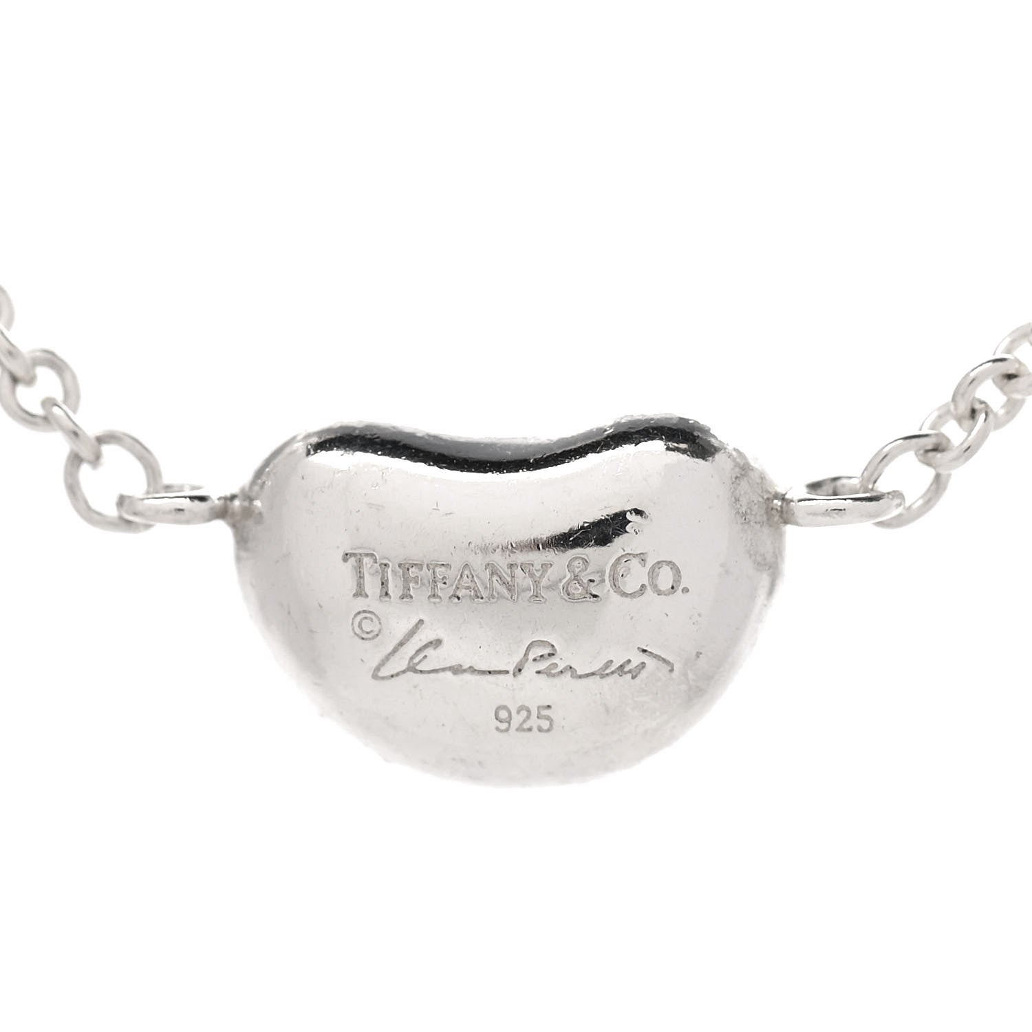 Tiffany Sterling Silver 9mm Elsa Peretti Five Bean Pendant Necklace 4 of 6