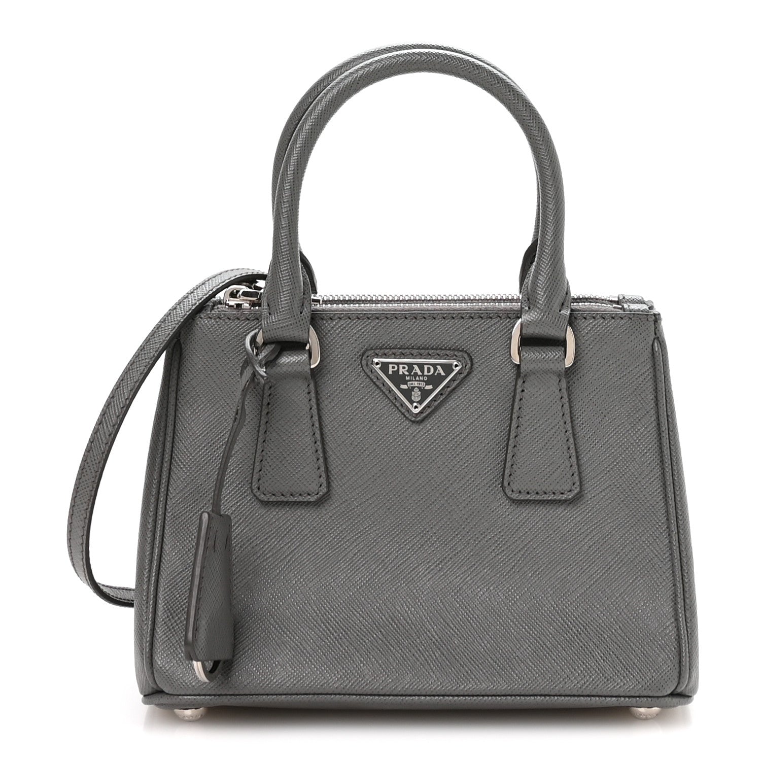 Prada Saffiano Micro Galleria Double Zip Tote Marmo 1 of 10