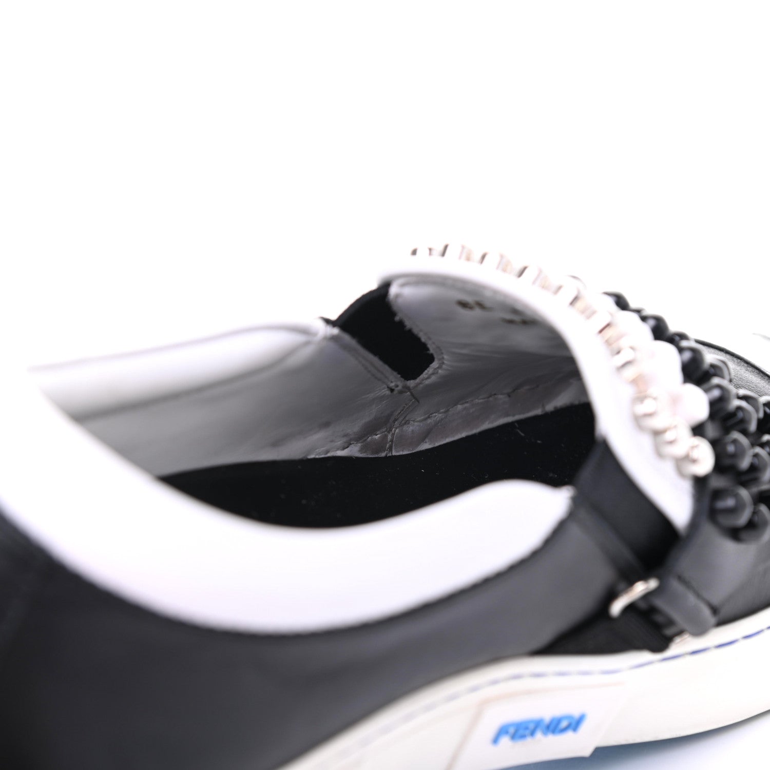 Fendi Calfskin Studded Karlito Slip On Sneaker 36 Black 22 of 24