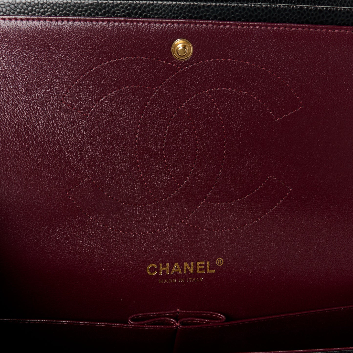 Caviar Quilted Jumbo Double Flap Black